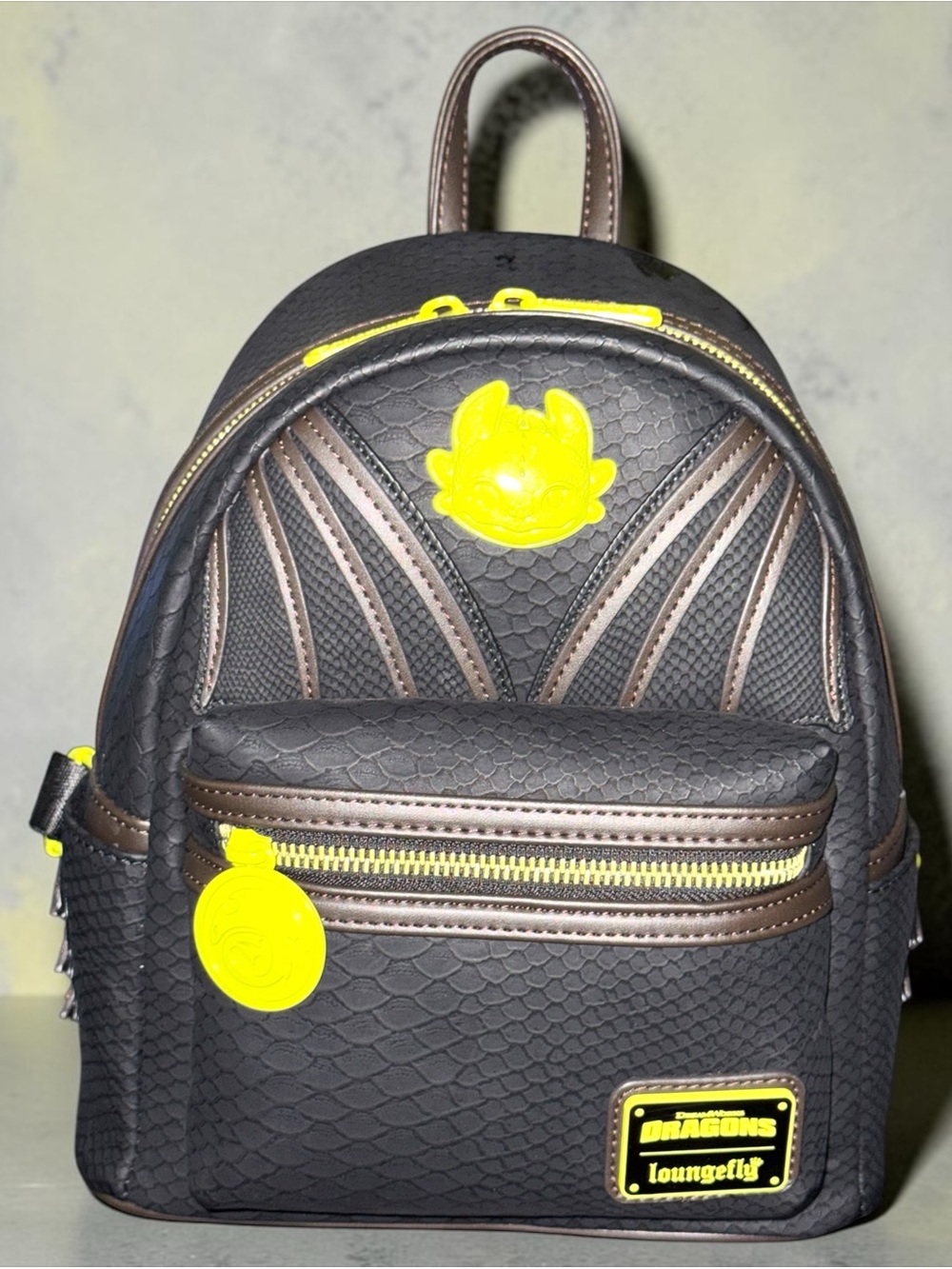 Loungefly Toothless Dream Works How to Train Your Dragon Neon  Mini Backpack